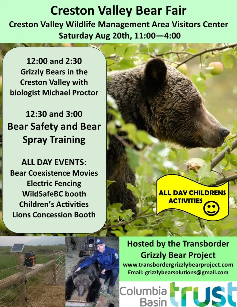 Bear Safety Training and Creston Valley Bear Fair - Aug 20